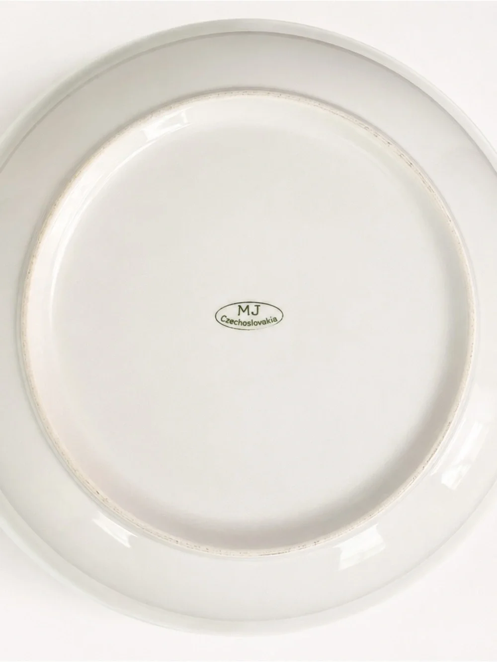 Vintage Floral Ceramic Serving Bowl in Green with Orange & Yellow Motif